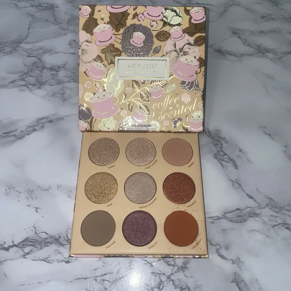 Winky Lux Latte Kitten Eyeshadow Palette 9 Shades Coffee Scented‎ NIB